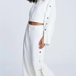 Kenneth Cole Fly Front High-Rise Side Snap Jacket & Pant S Women's Size 8